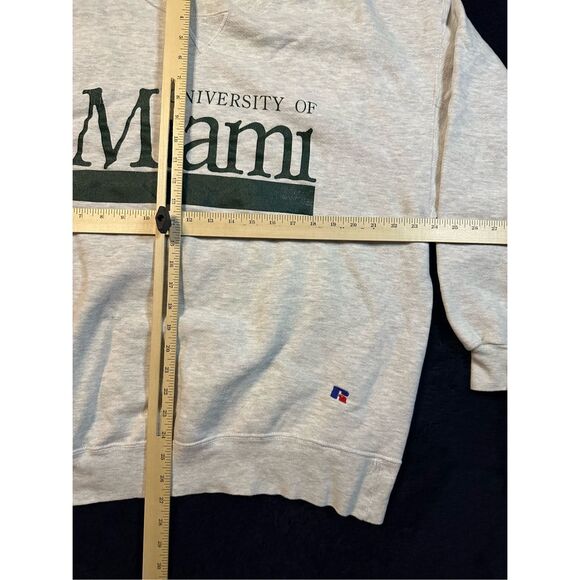 Vintage 90s Russell Athletic University Of Miami Crewneck Sweater XXL High Cotto - Picture 6 of 8